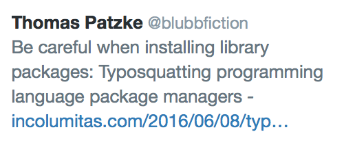 Typosquatting programming language package managers